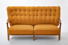 Paar Eichenholz-Sofa von Guillerme et Chambron, Frankreich 1960