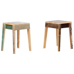 Pair of Oak Stools Made of Scrapwood by Piet Hein Eek