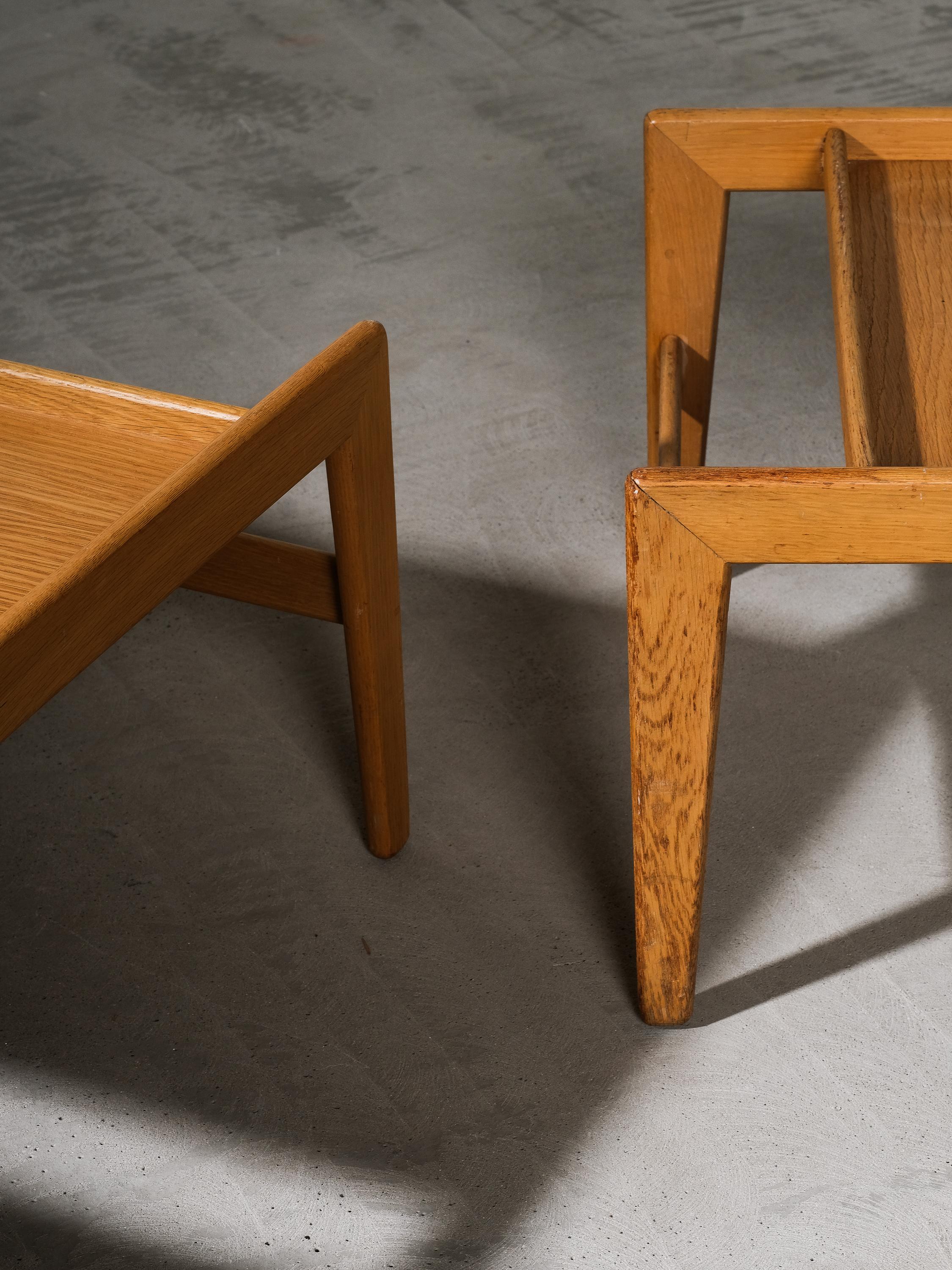 Pair of Oak Triva Side Tables by Yngvar Sandström for Nordiska Kompaniet, 1960s For Sale 6