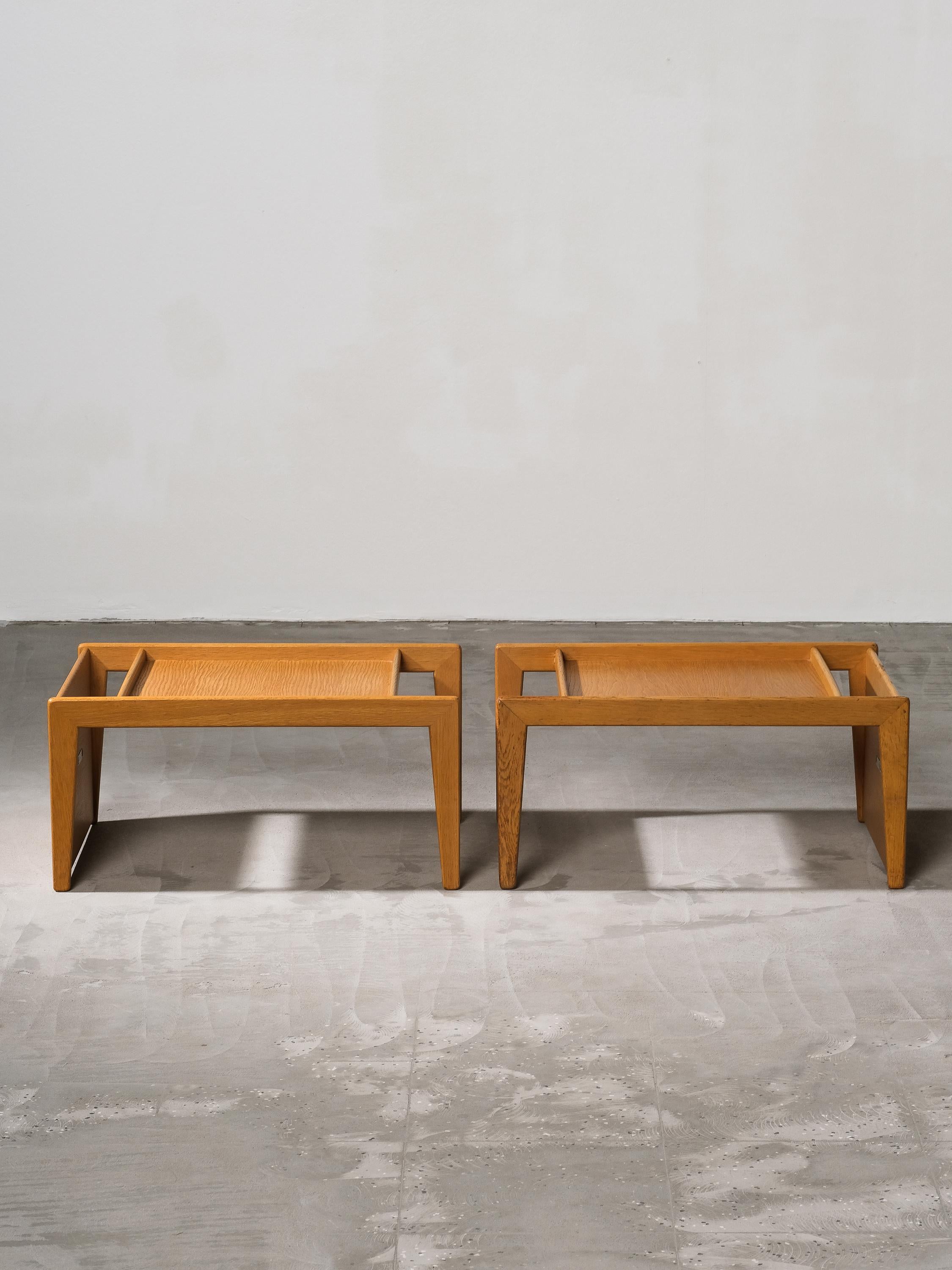 Pair of Oak Triva Side Tables by Yngvar Sandström for Nordiska Kompaniet, 1960s For Sale 2