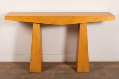 Pair of Oak Veneer Consoles, 1950's