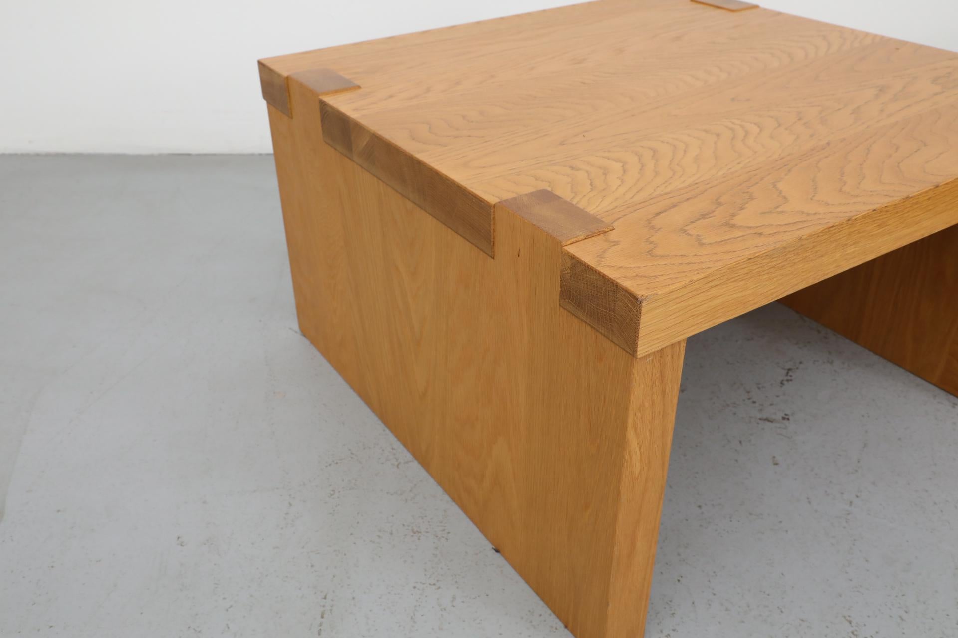 Pair of Oak Veneer Waterfall Side Tables by Mintjens Belgische Meubelmakers 5