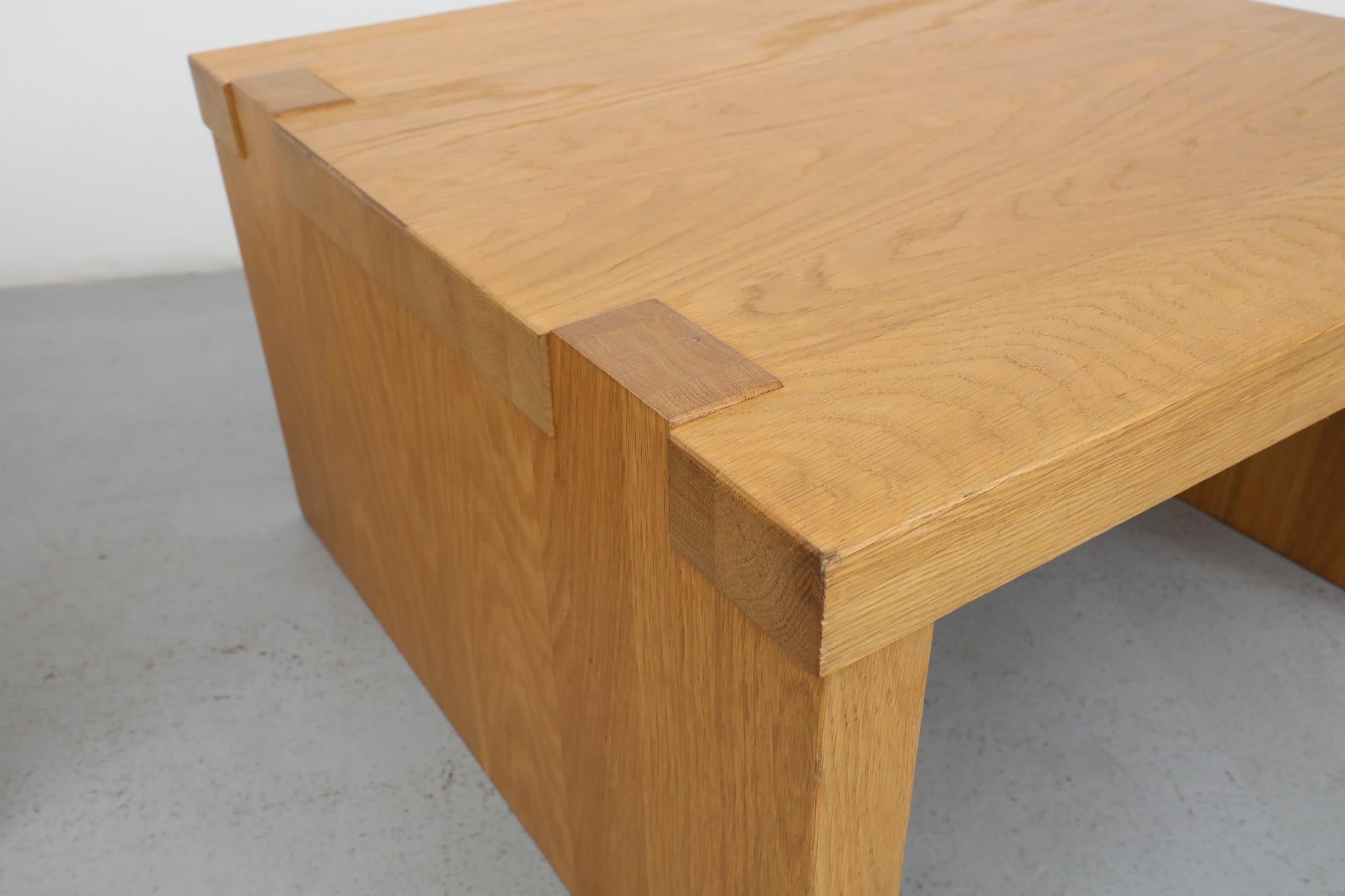 Pair of Oak Veneer Waterfall Side Tables by Mintjens Belgische Meubelmakers 7