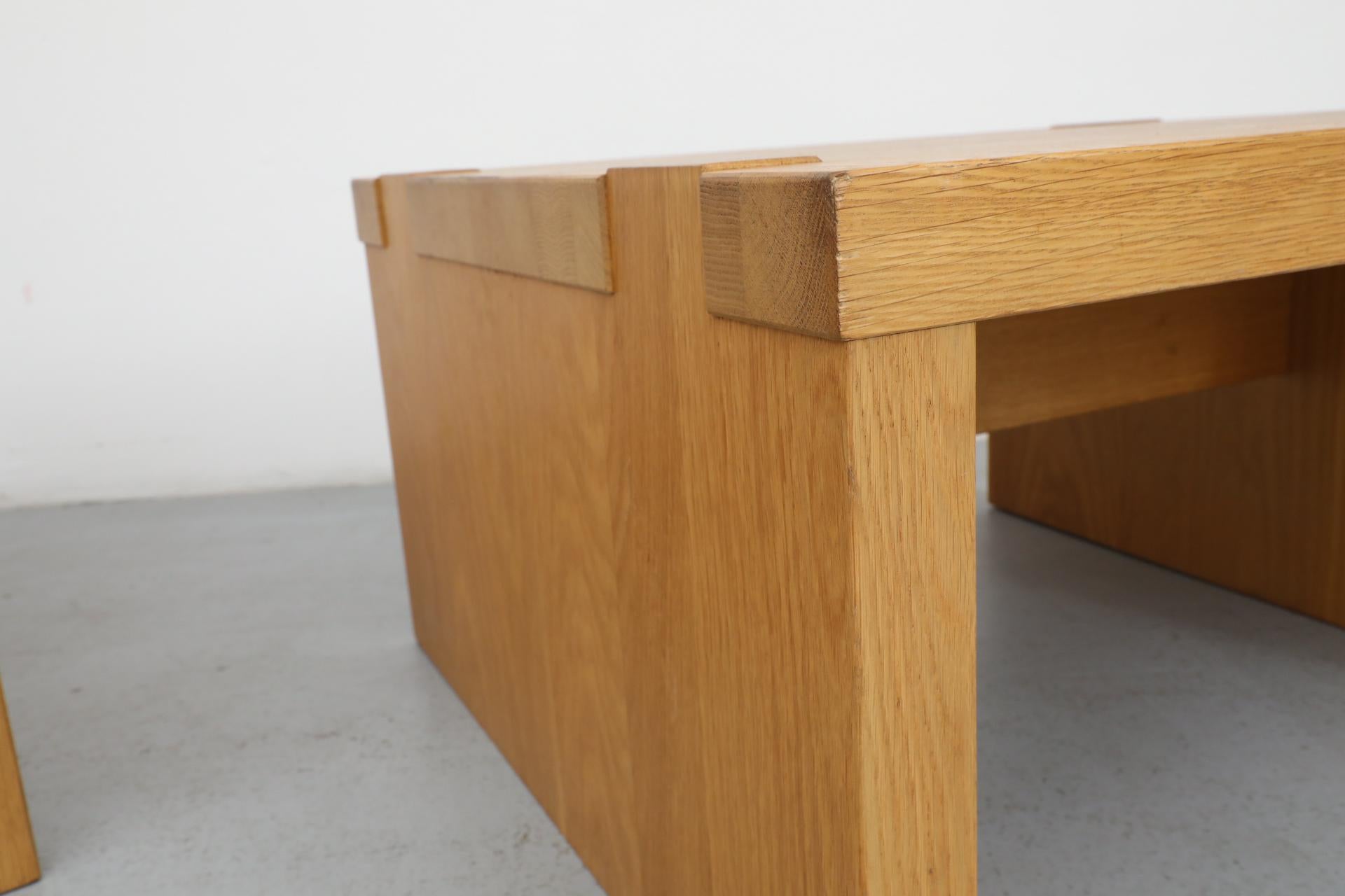Pair of Oak Veneer Waterfall Side Tables by Mintjens Belgische Meubelmakers 8