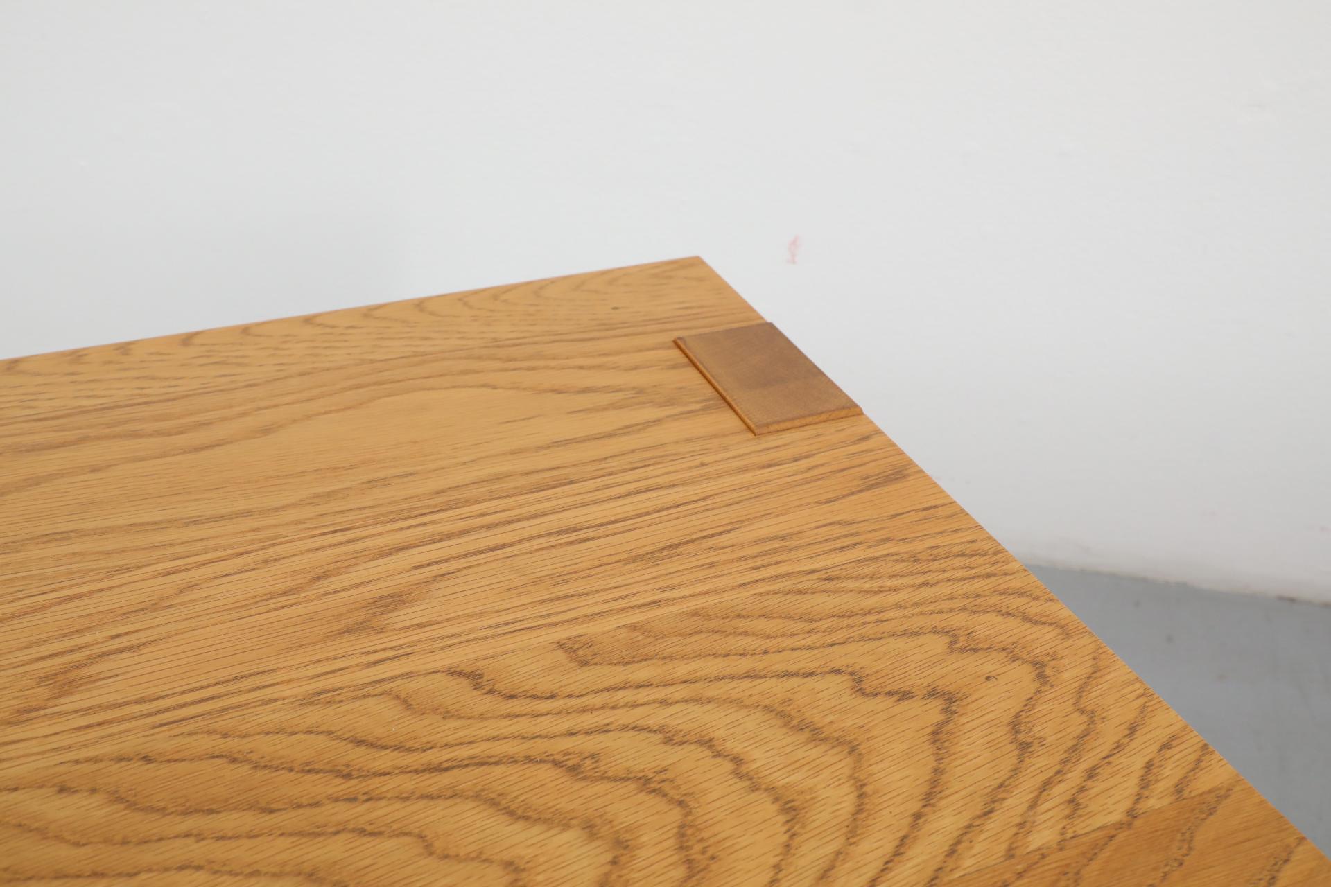 Pair of Oak Veneer Waterfall Side Tables by Mintjens Belgische Meubelmakers 3