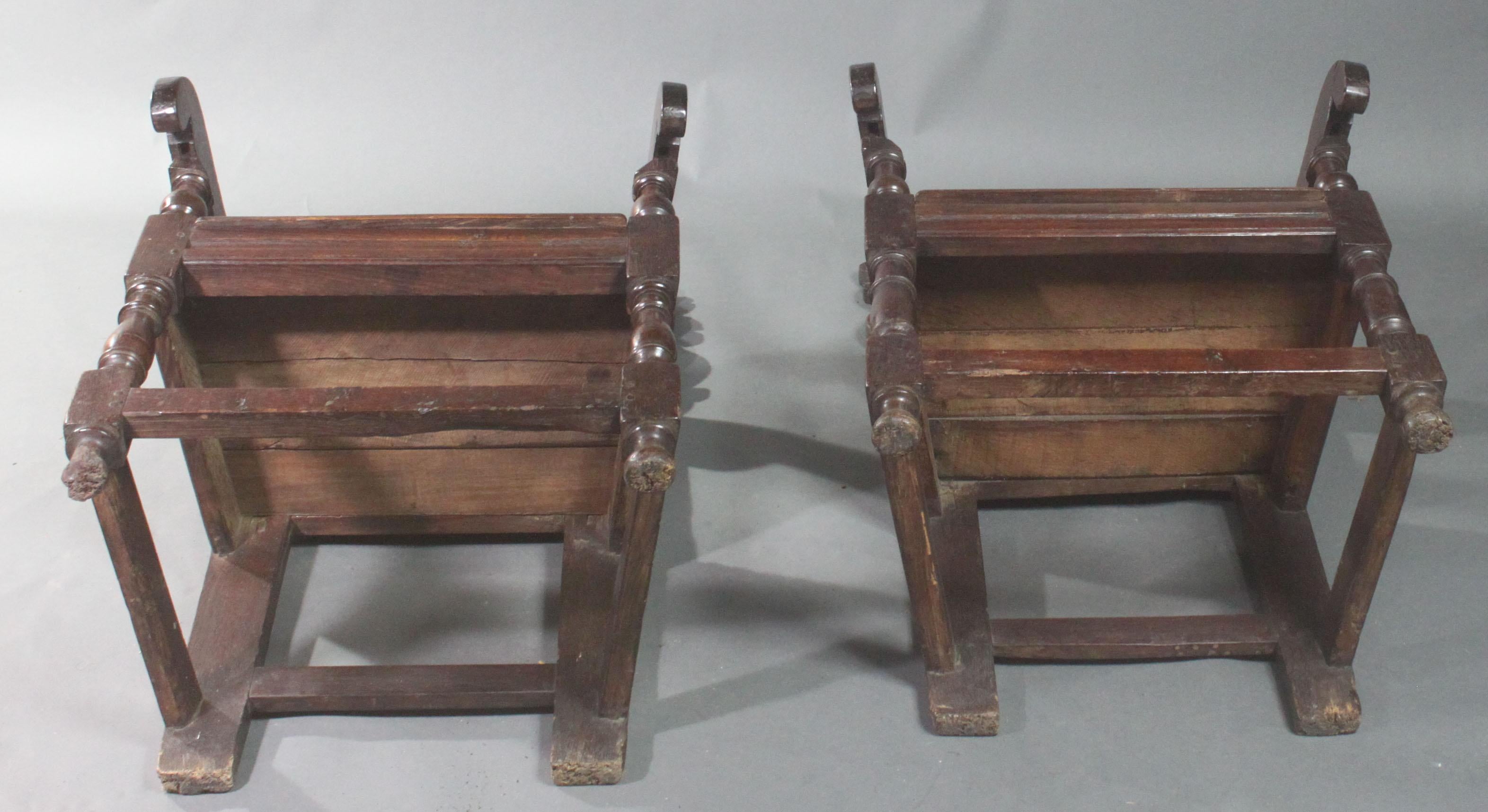 Pair of Oak Wainscot Chairs For Sale 3
