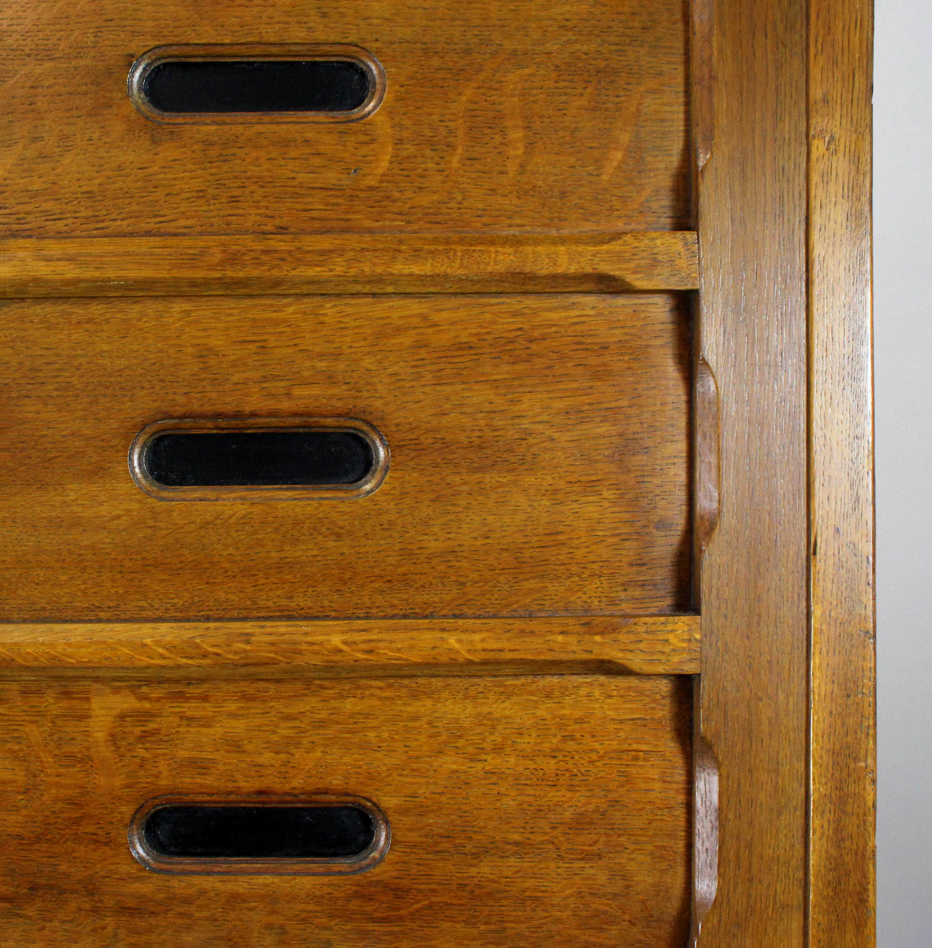 Pair of oak wardrobes with doors and locks. Shelves inside (one adjustable). For Sale 1