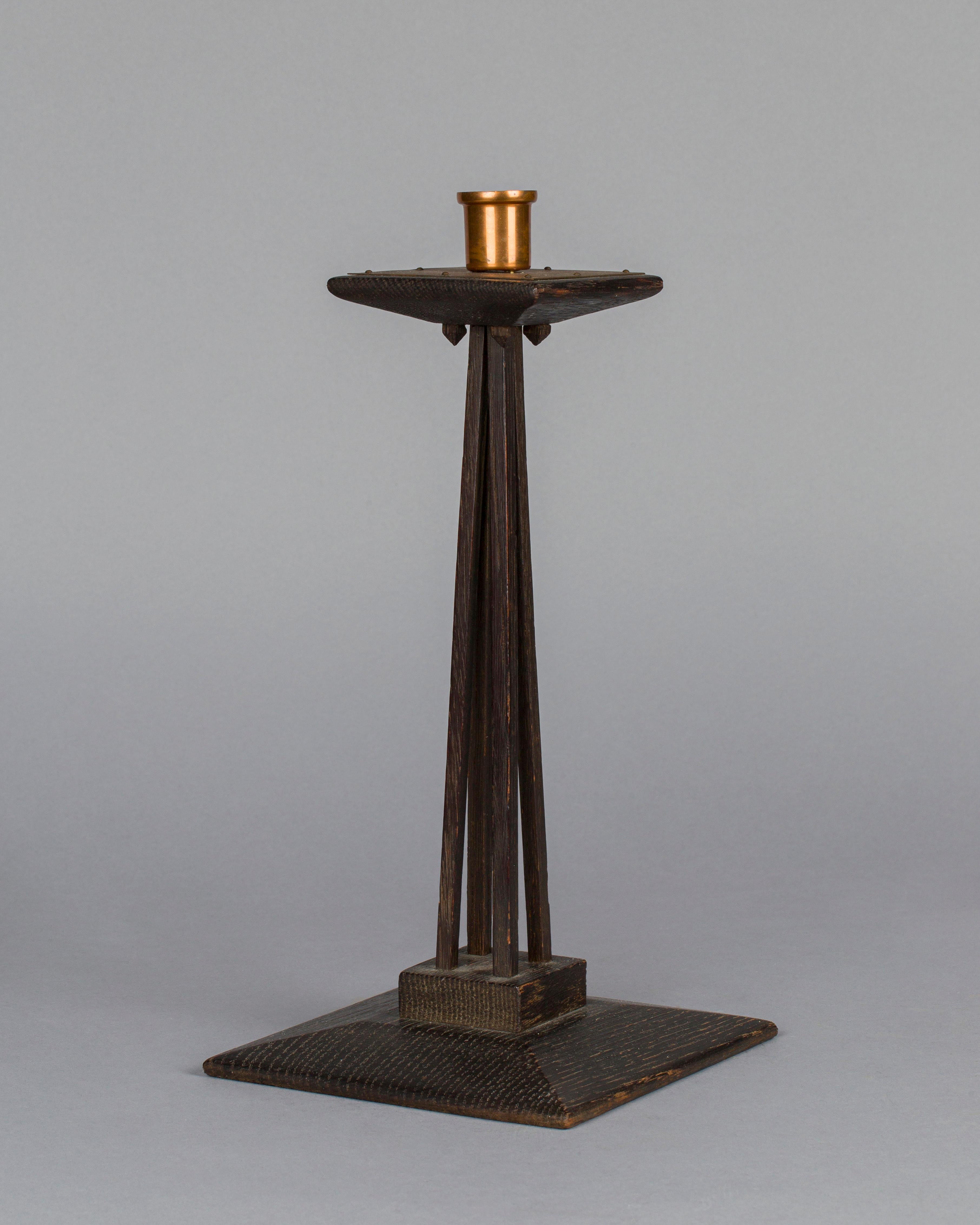 Charles Rohlfs, 1853-1936
Pair of Candlesticks, 1904
Oak wood and copper
Another set of these candlesticks are in the permanent collection and on view at the Metropolitan Museum of Art, New York.