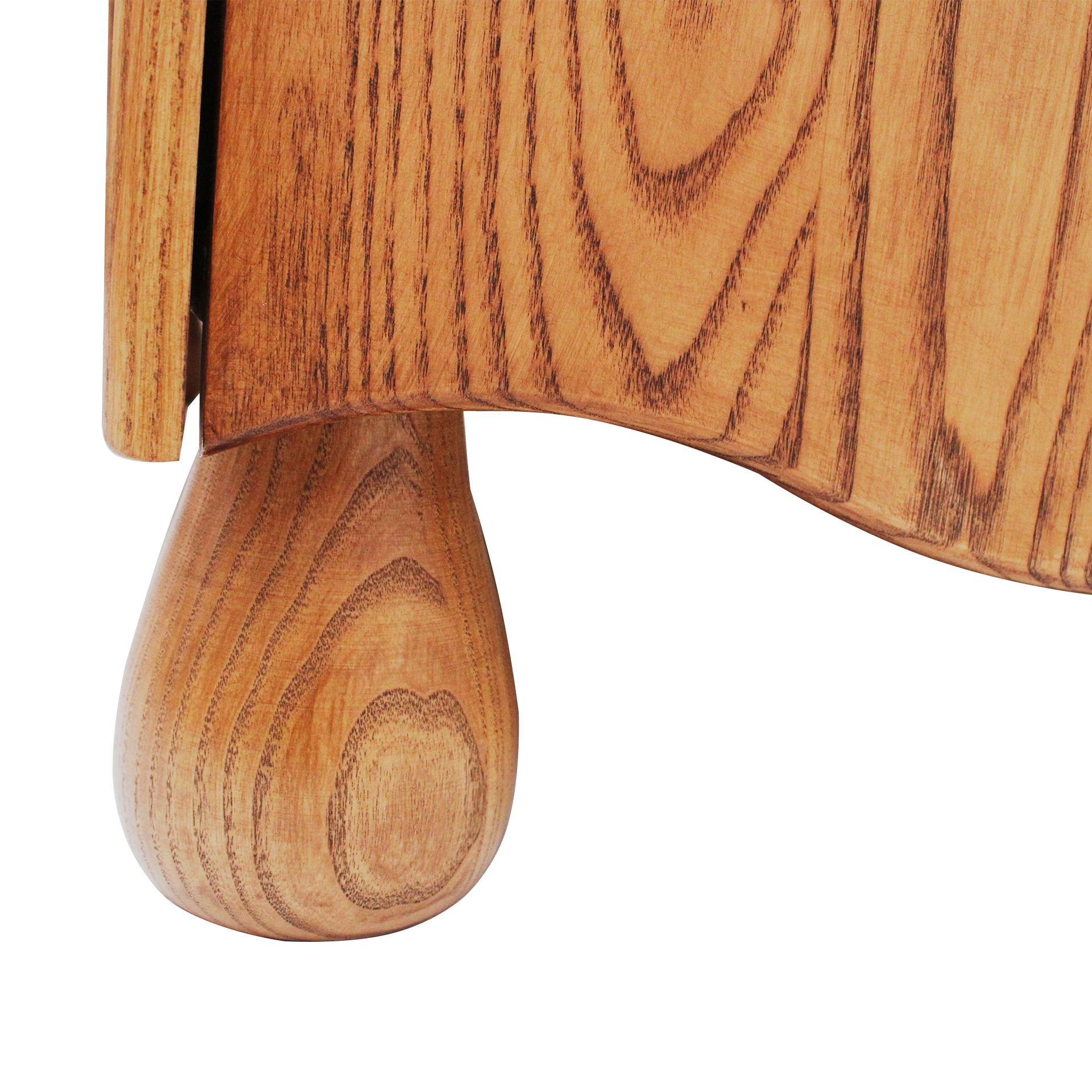Pair of Oak Wood Sideboards with Travertine Top. Italian Contemporary Design 5