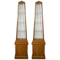 Pair of Obelisk Display Vitrines by Andre Arbus 