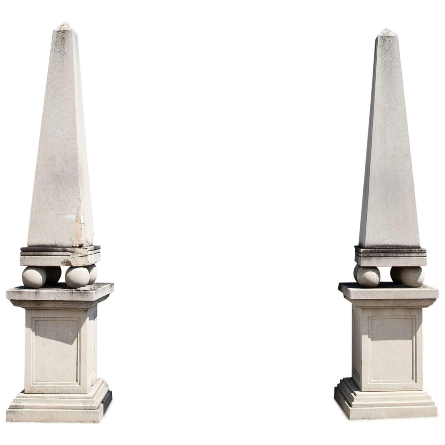 20th Century Pair of Obelisks 