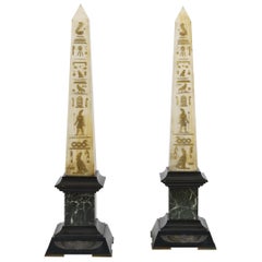 Pair of Obelisks in the Egyptian Manner by Gouault of Paris
