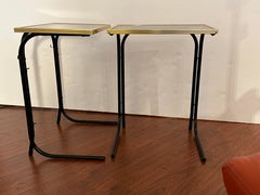 Pair of Occasional Folding Tables with their Black  Iron Support