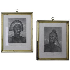 Pair of Oceania and Pacific Island Engravings in Gilt Frames Captain Cook