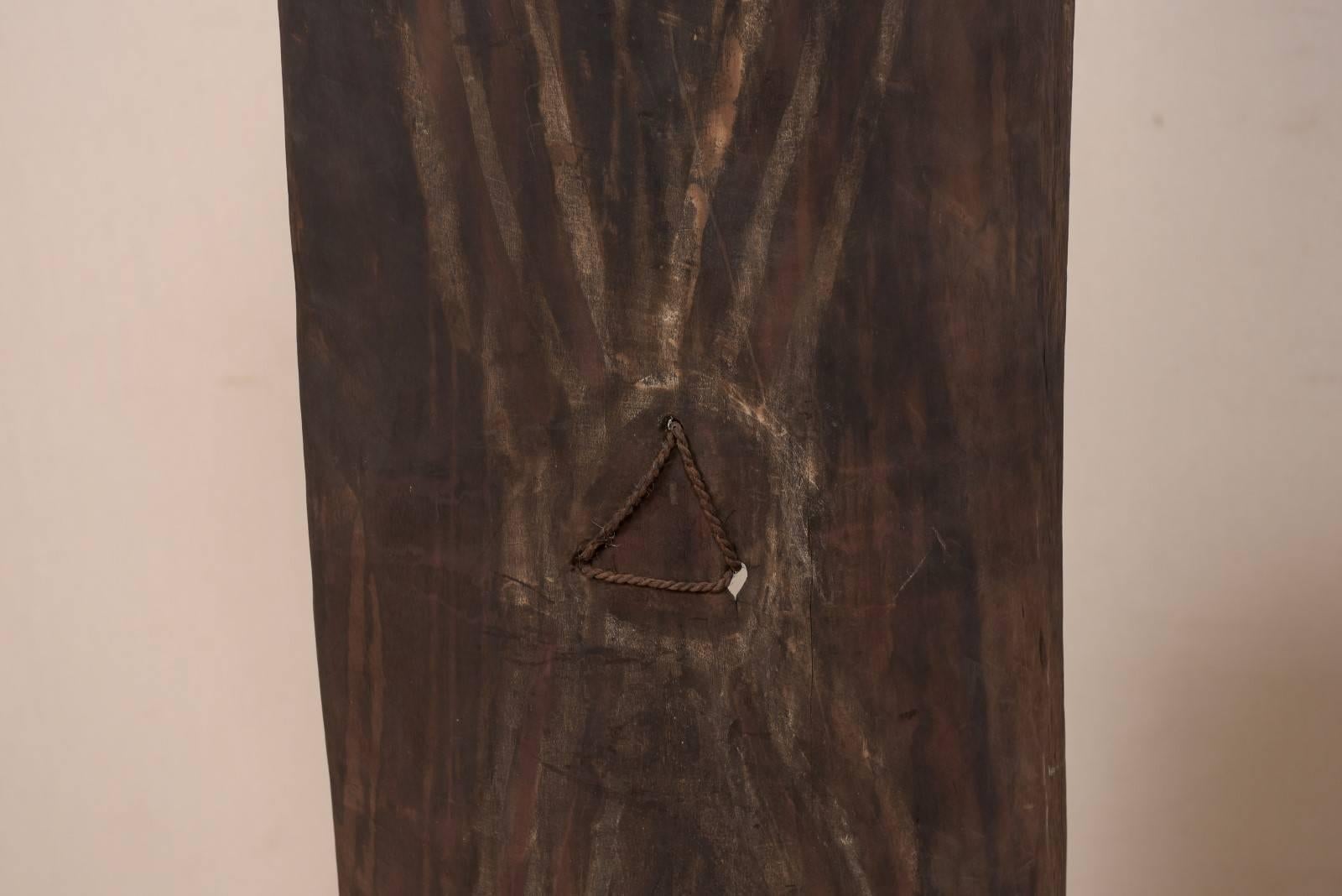 Pair of Oceanic War Shields on Stands from Papua New Guinea In Good Condition In Atlanta, GA