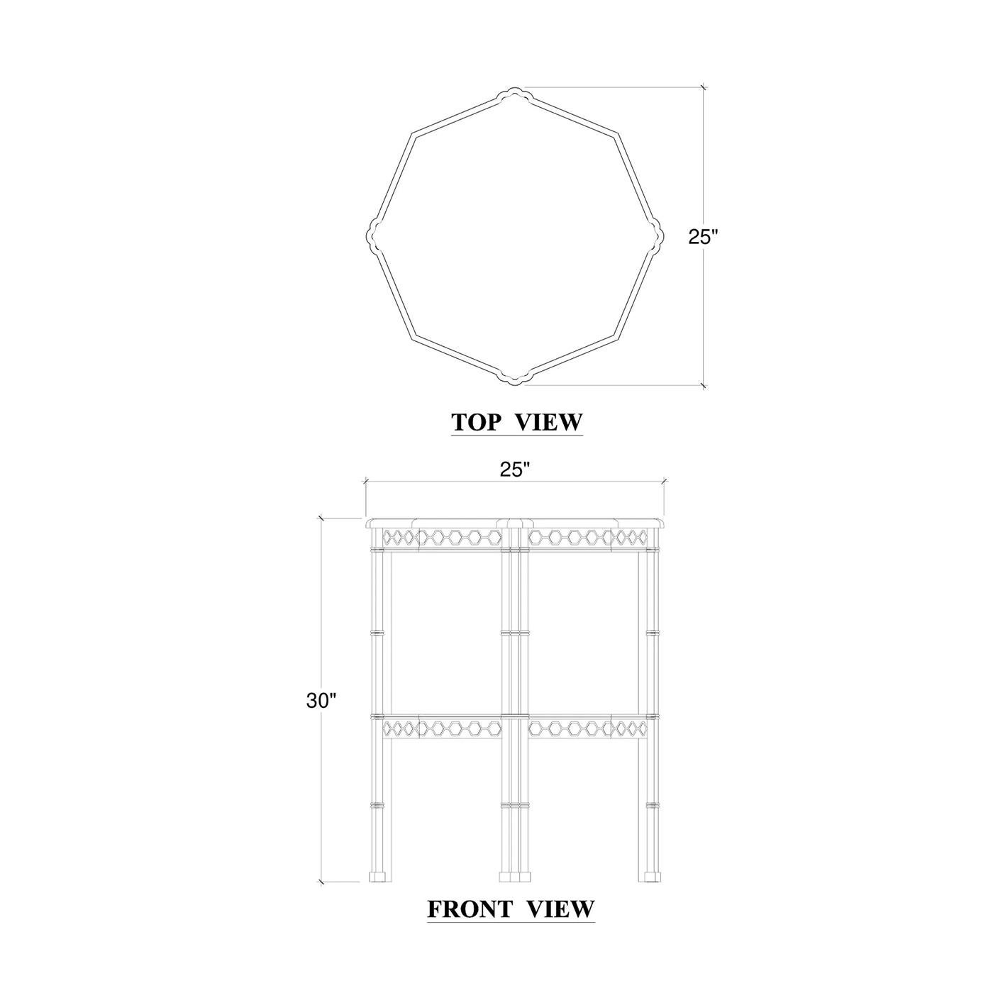 Pair of Octagon Faux Bamboo Side Tables For Sale 5