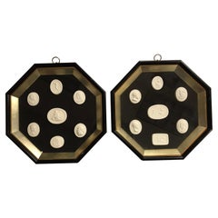 Pair of Octagonal Framed 14 Plaster Intaglios