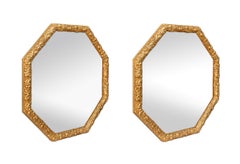 Pair of Octagonal Giltwood Mirrors, circa 1900
