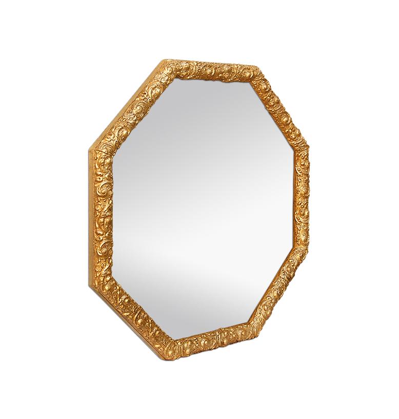 Pair of Octagonal Giltwood Mirrors, circa 1900 In Good Condition For Sale In Paris, FR