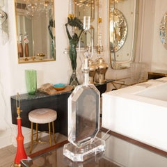 Pair of Octagonal Lucite Table Lamps