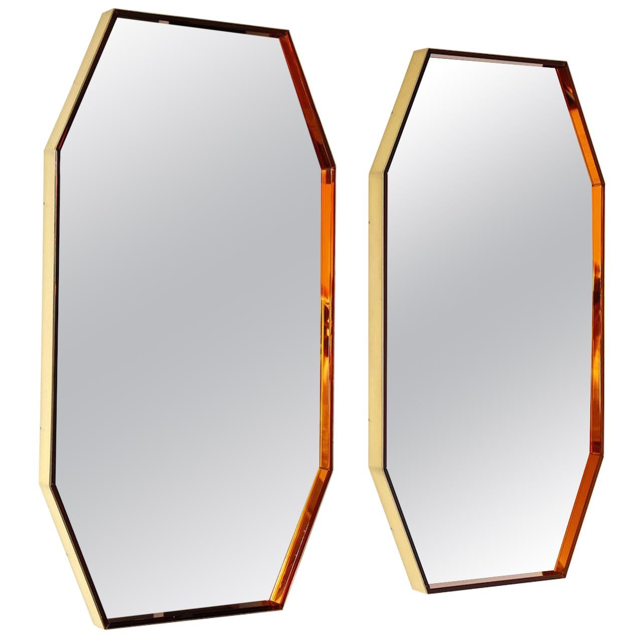 Pair of Octagonal Wall Mirrors #2355 by Fontana Arte