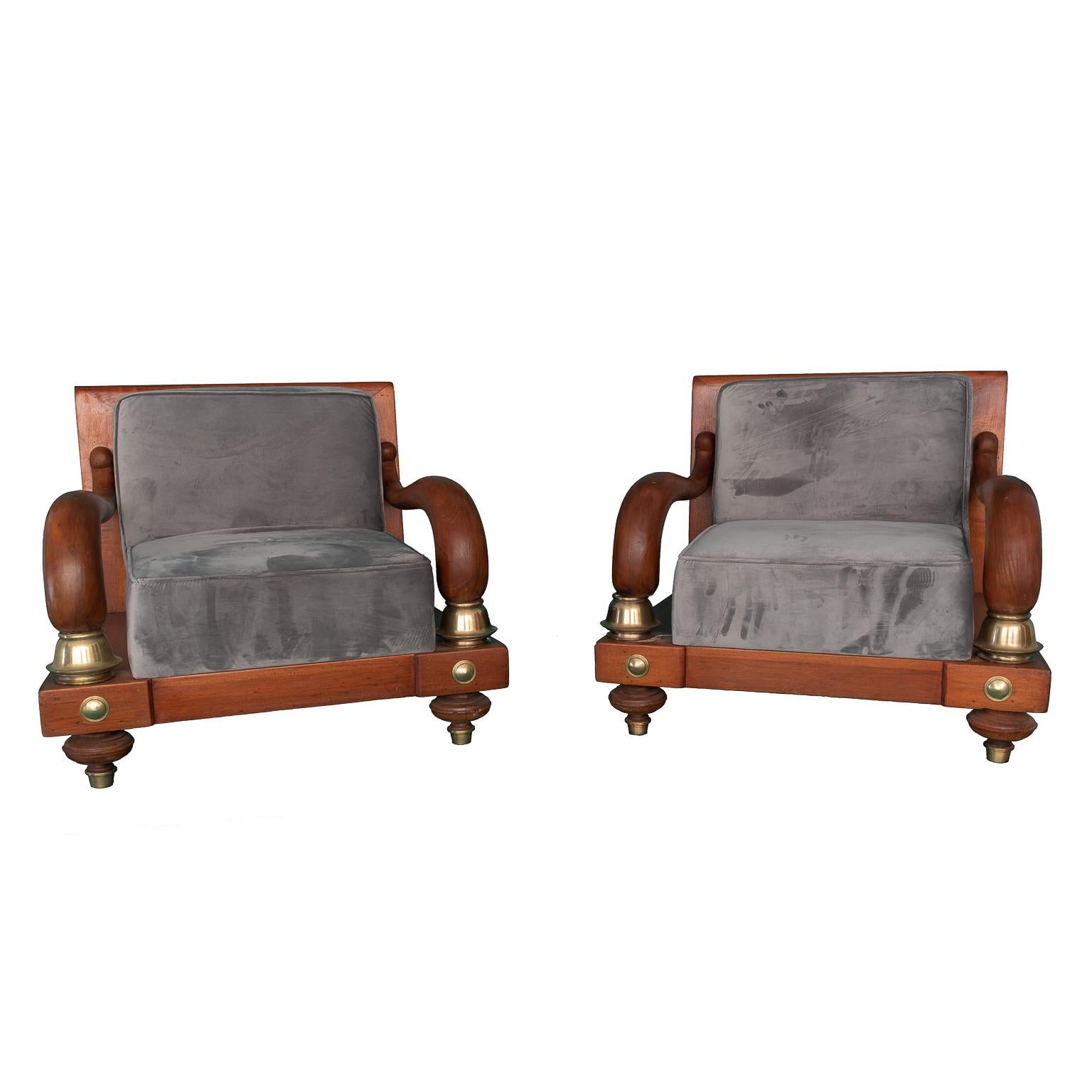 Mexican Pair of Octavio Vidales Armchairs For Sale