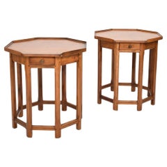 Antique Pair of octogonal side tables, XIXth c.
