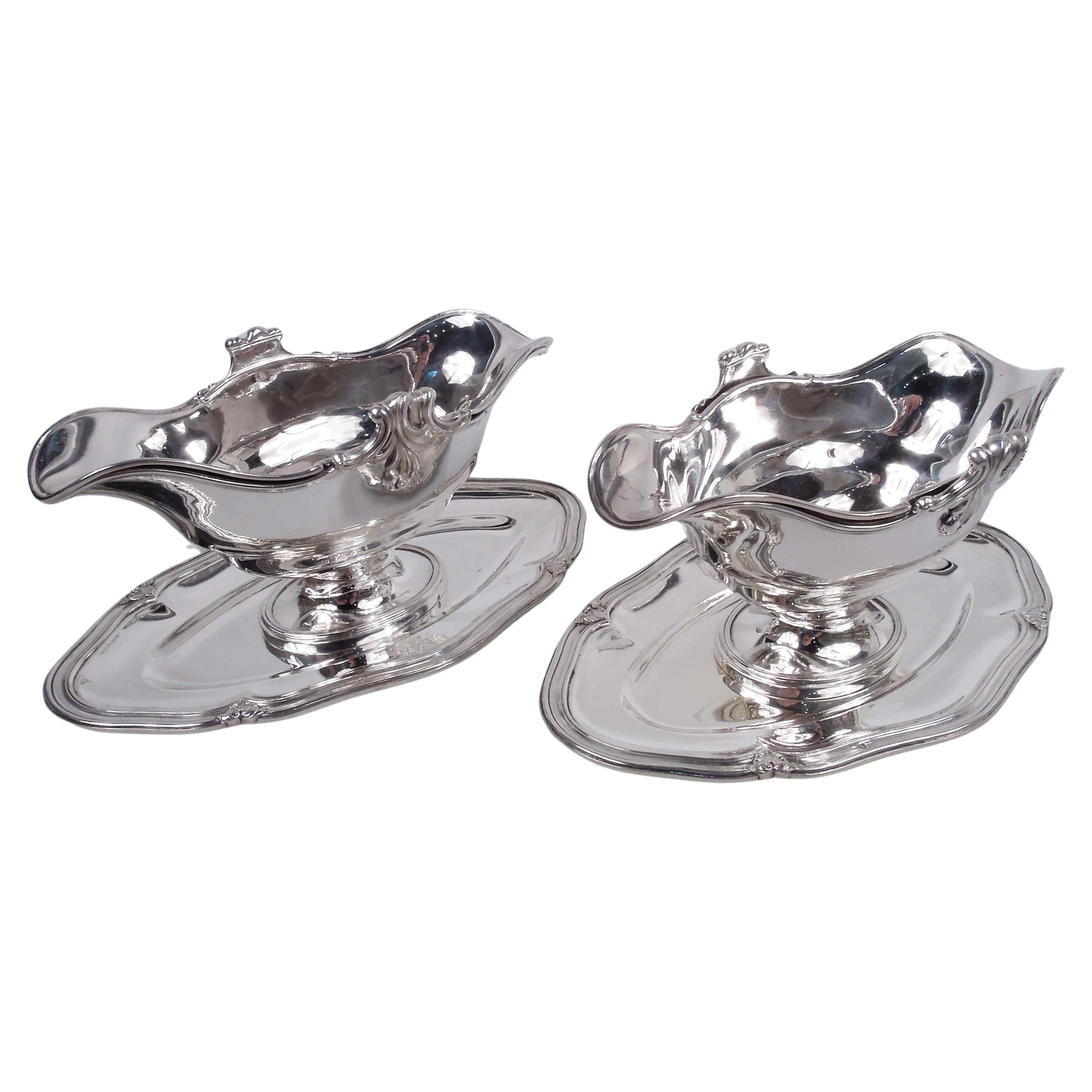 Pair of Odiot French Belle Epoque Classical Gravy Boats