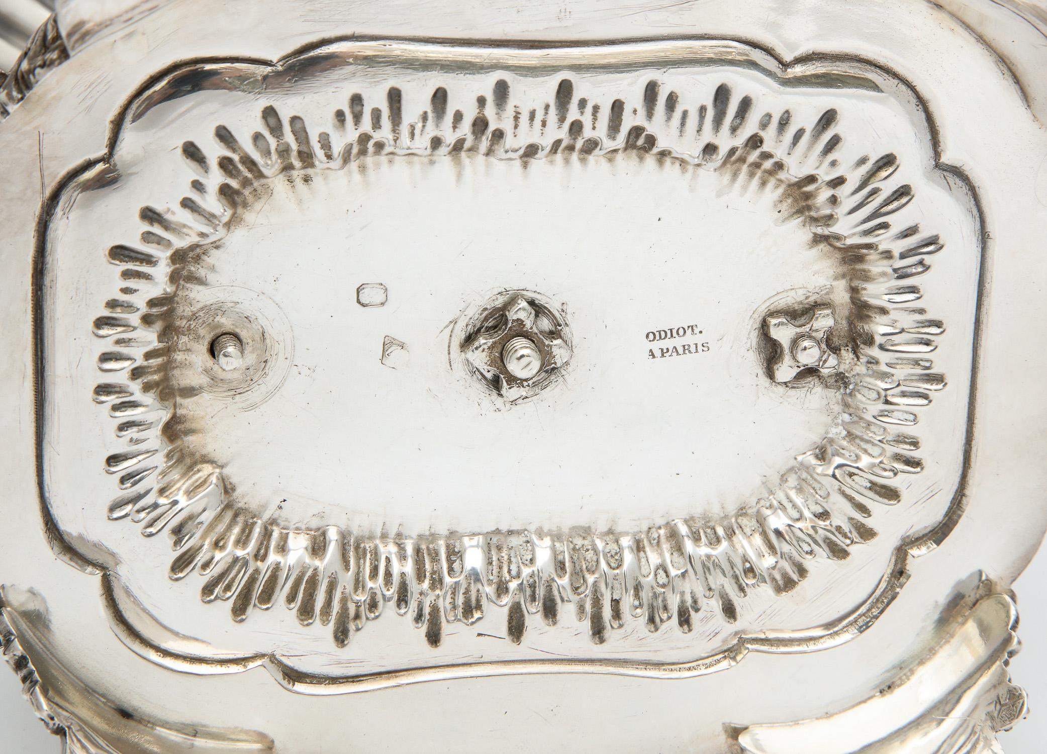 Pair of Odiot Neoclassical Sterling Silver Dolphin-Form Salt Cellars 2