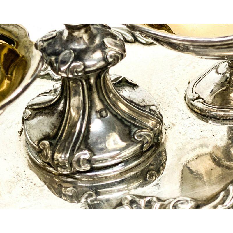 Pair of Odiot Paris French Silver Gilt Footed Open Salt Cellars, 19th Century 3