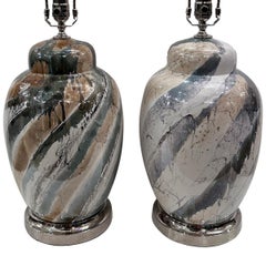 Pair of of Art Glass Table Lamps
