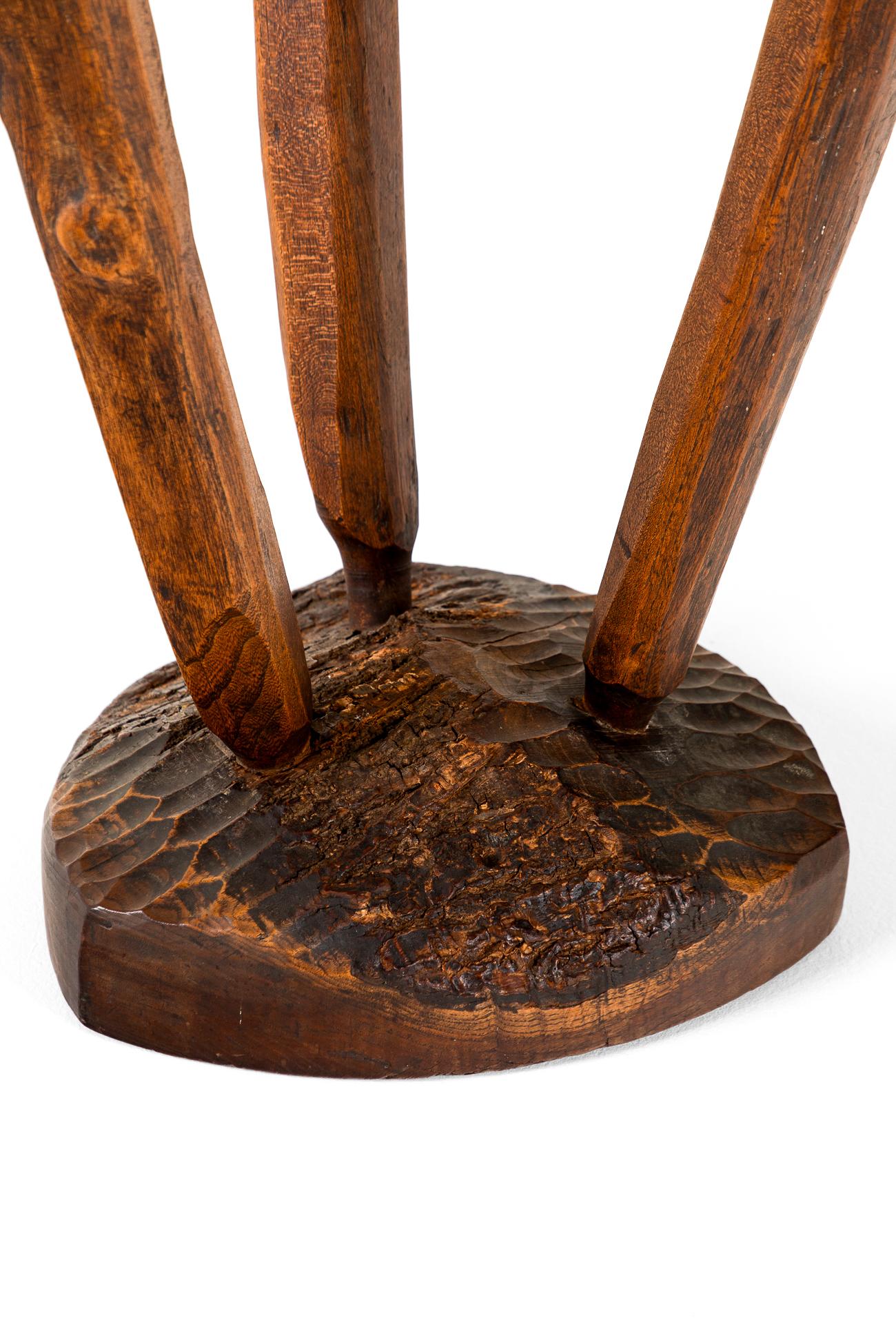 Pair of  of Jean Touret Brutalist Bar Stools For Sale 3