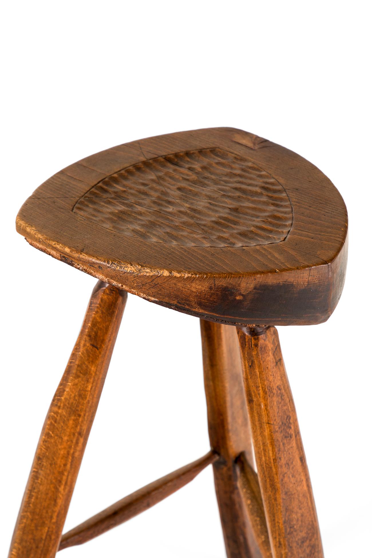 Pair of  of Jean Touret Brutalist Bar Stools For Sale 4