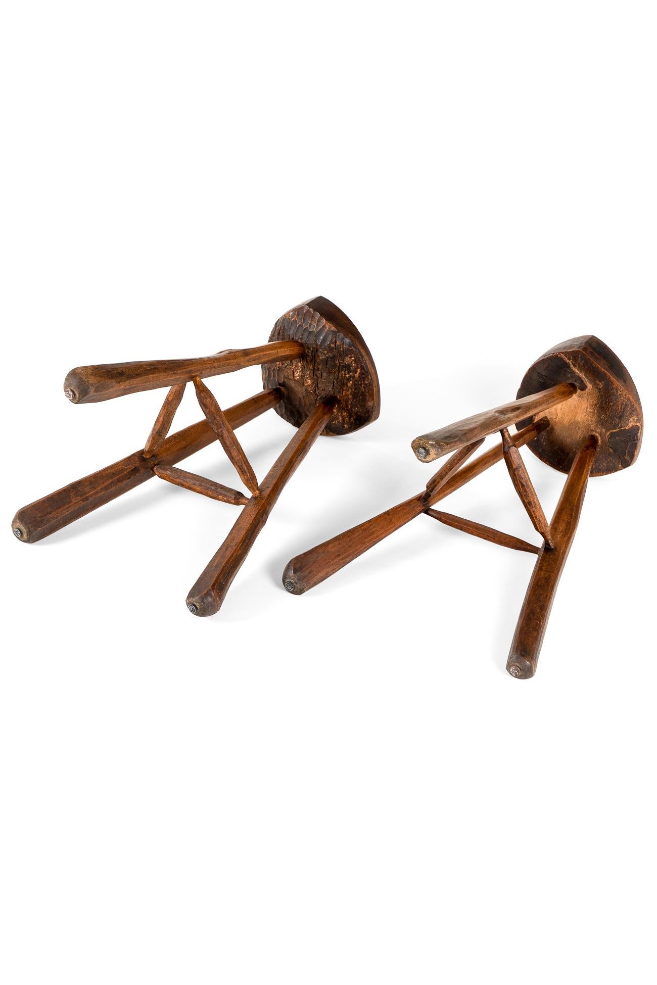 20th Century Pair of  of Jean Touret Brutalist Bar Stools For Sale