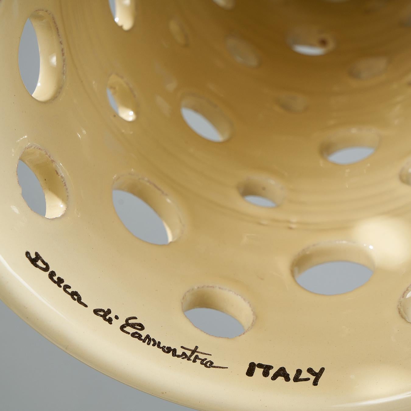 20th Century Pair of Off White Cream Italian Ceramic Pendants For Sale