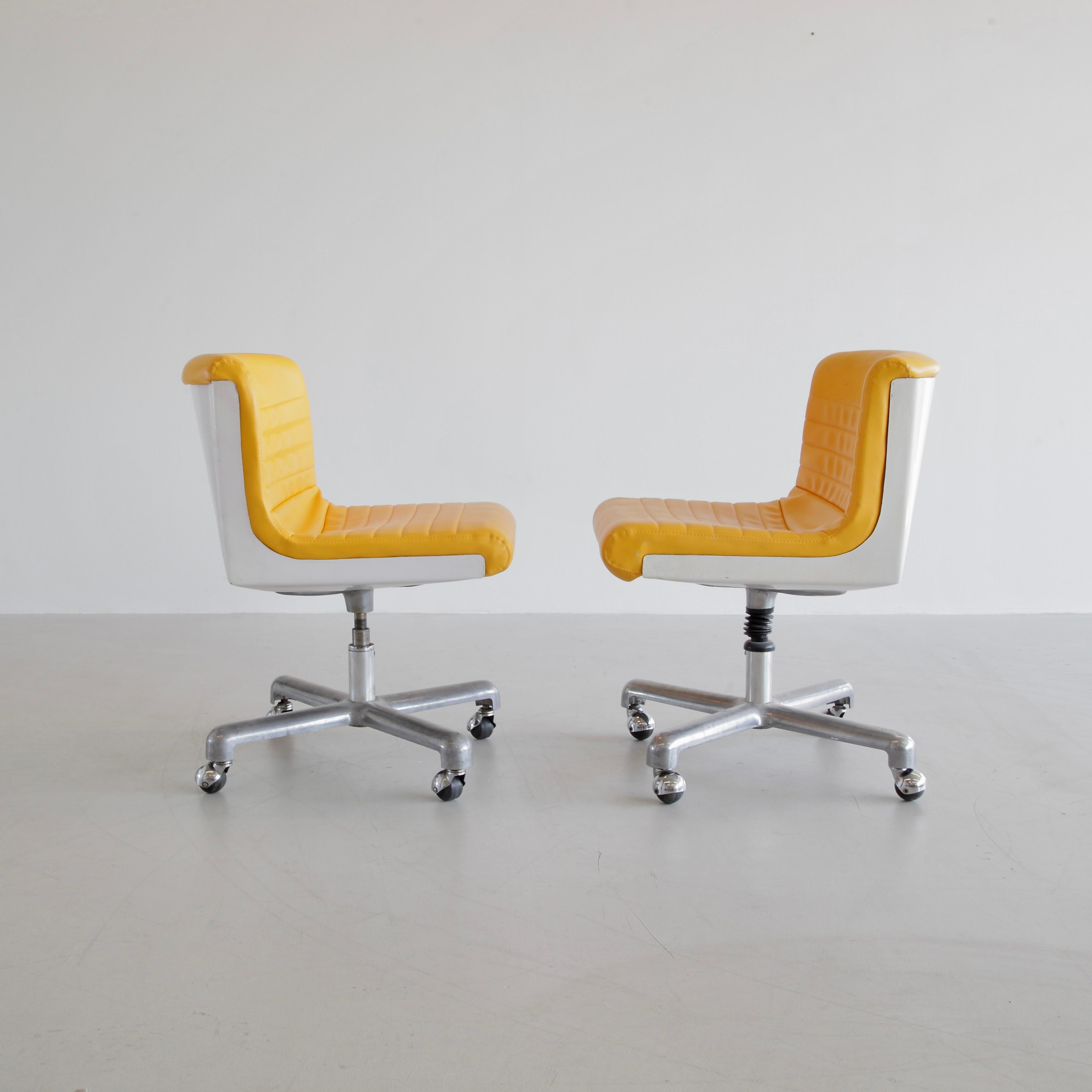 yellow leather office chair