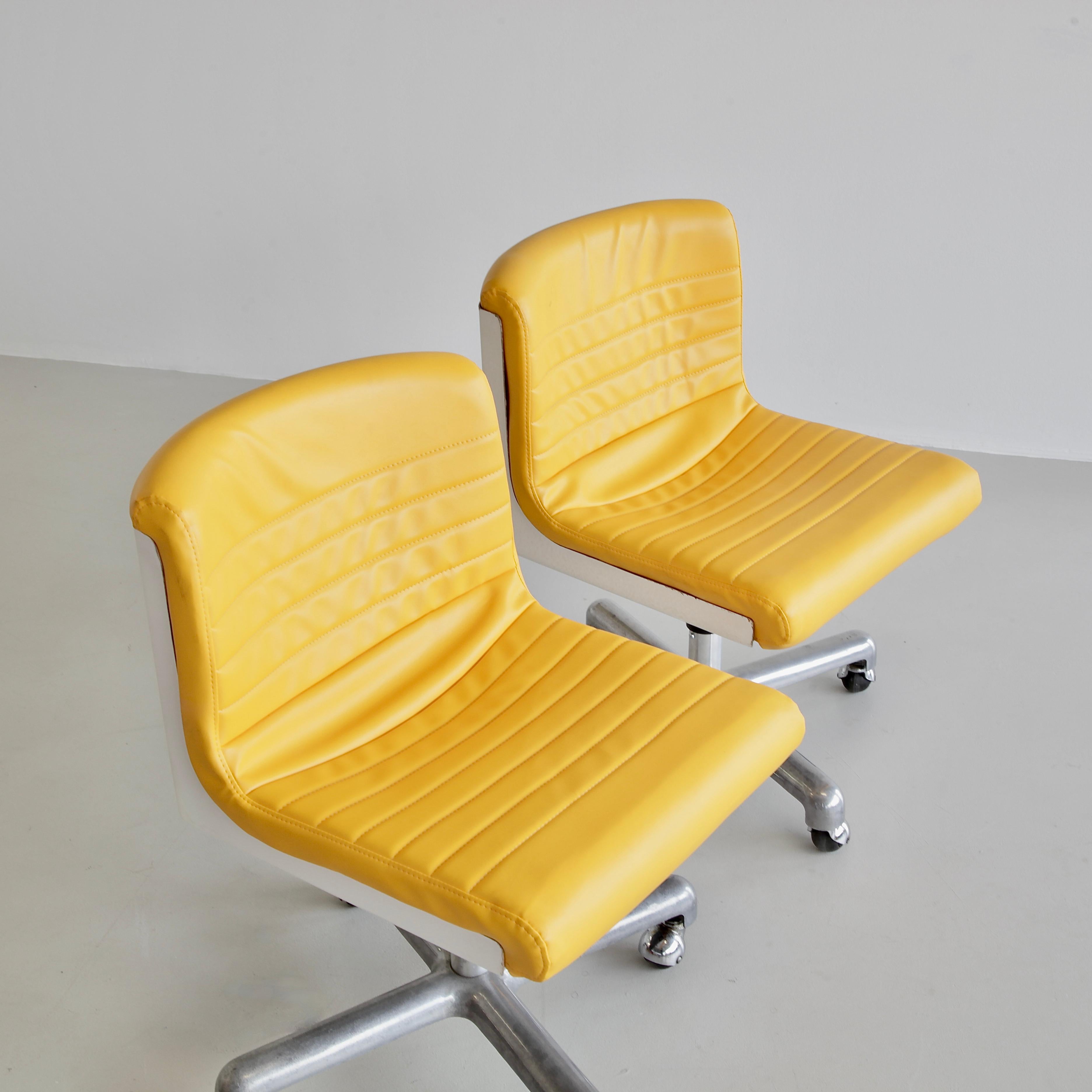 Italian Pair of Office Chairs by Ettore Sottsass & Hans Von Klier, 1969
