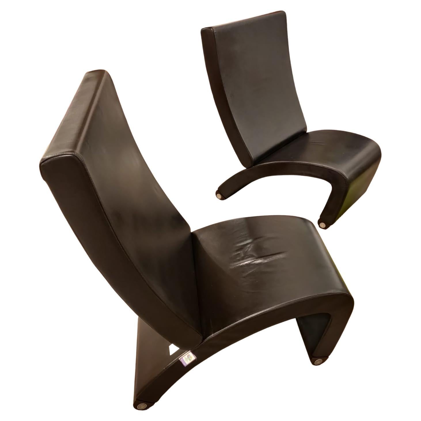 Pair of Official World Cup Soccer 2006 Leather Chairs by Selva, Italy