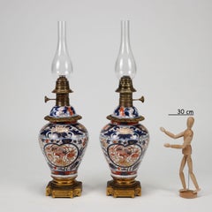 Pair of Oil Lamps, 1800s