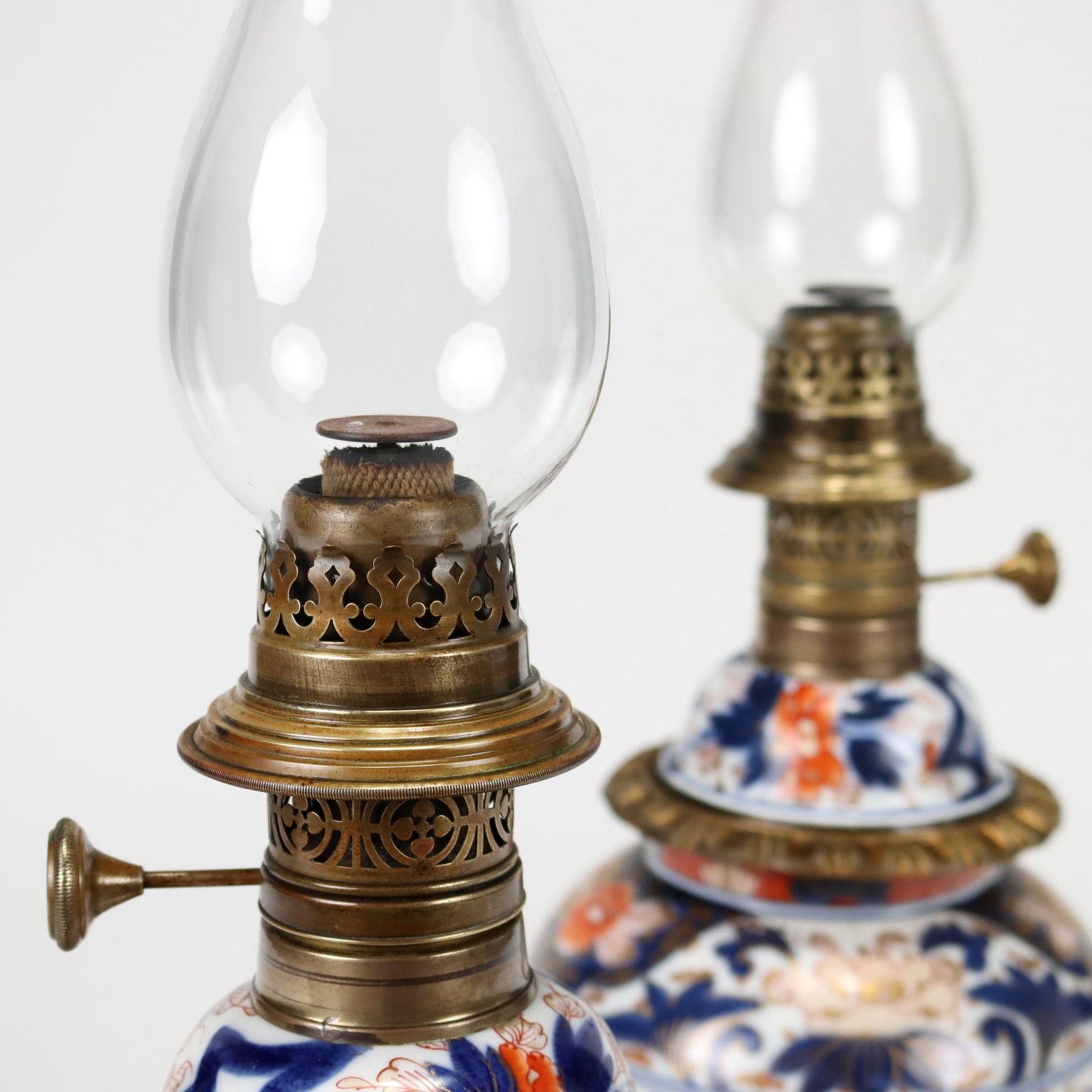 Napoleon III Pair of Oil Lamps, 1800s