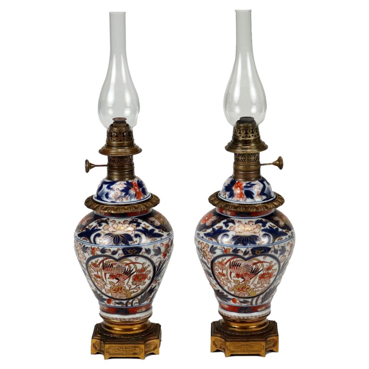 Pair of Oil Lamps, 1800s