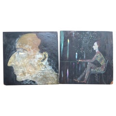 Pair of Oil on Board Portraits from 1945