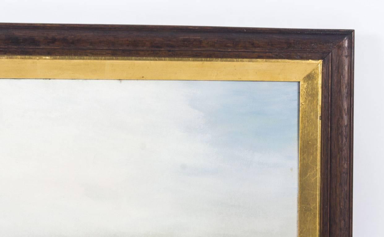 Paire d'huiles sur toile représentant des paysages marins Gustave De Bréanski, 19e siècle en vente 8