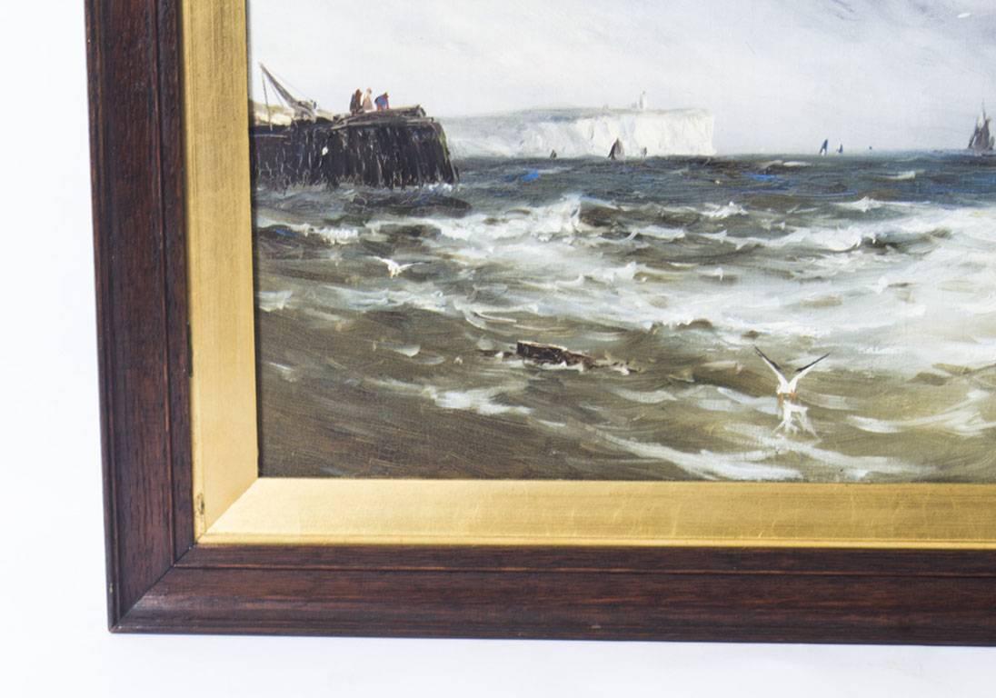 Pair of Oil on Canvas Seascape Paintings Gustave De Bréanski, 19th Century For Sale 3