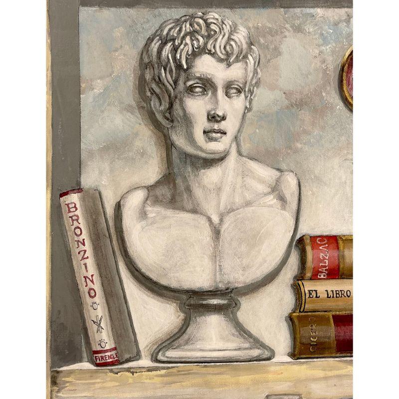 Pair of Oil on Canvas Standing Wall Decoration, Gustavian, Italian Style For Sale 6