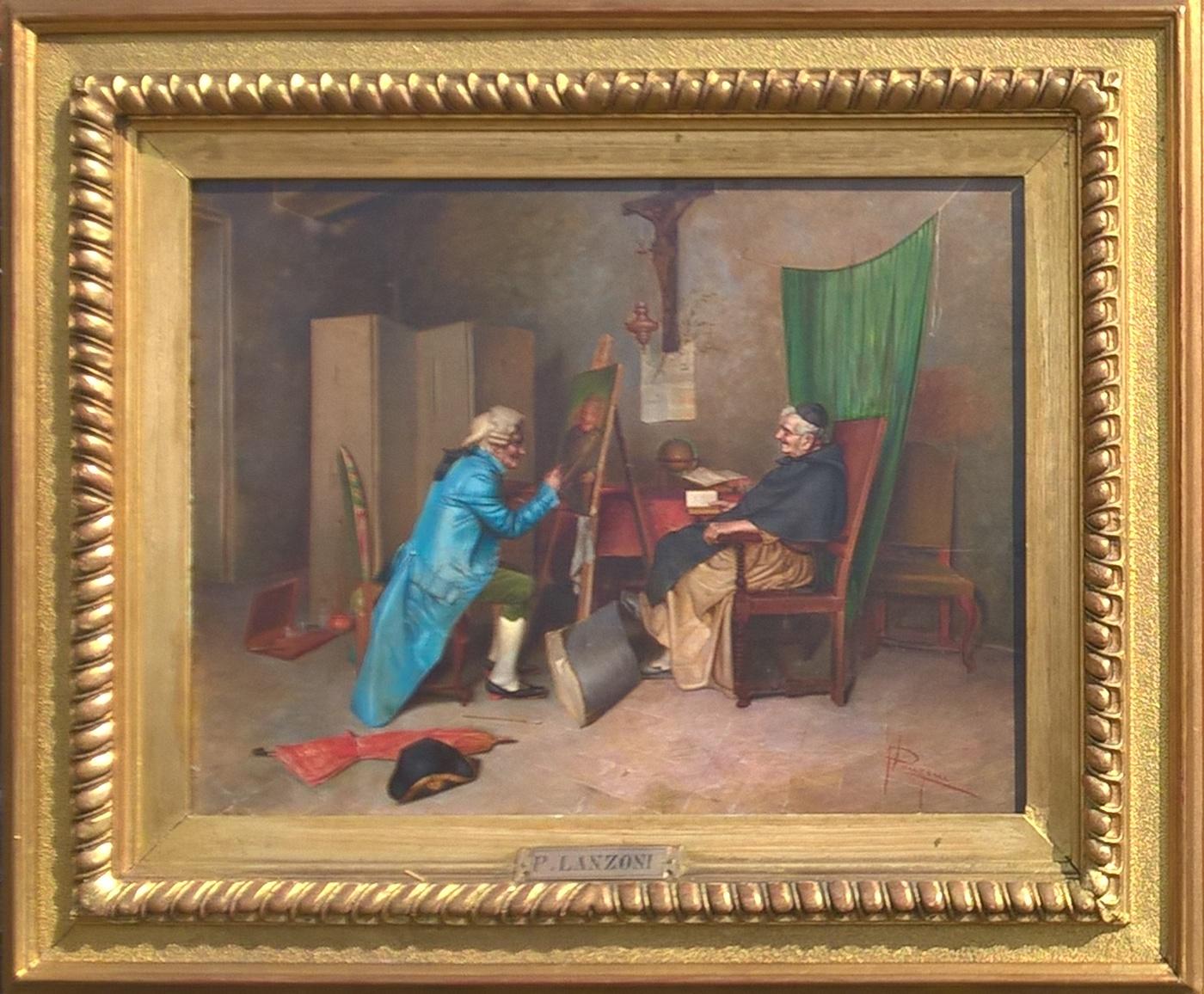 Pair of Oil on Panel Interiors of an Artist in His Studio. P. Lanzoni, 1827 1899 For Sale 8