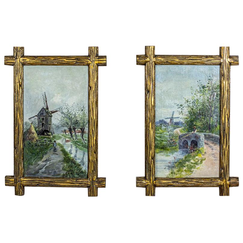 Pair of Oil Paintings, circa Before 1939