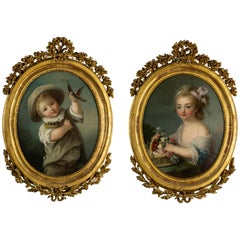 Pair of Oil Paintings, French School, After François-hubert Drouais