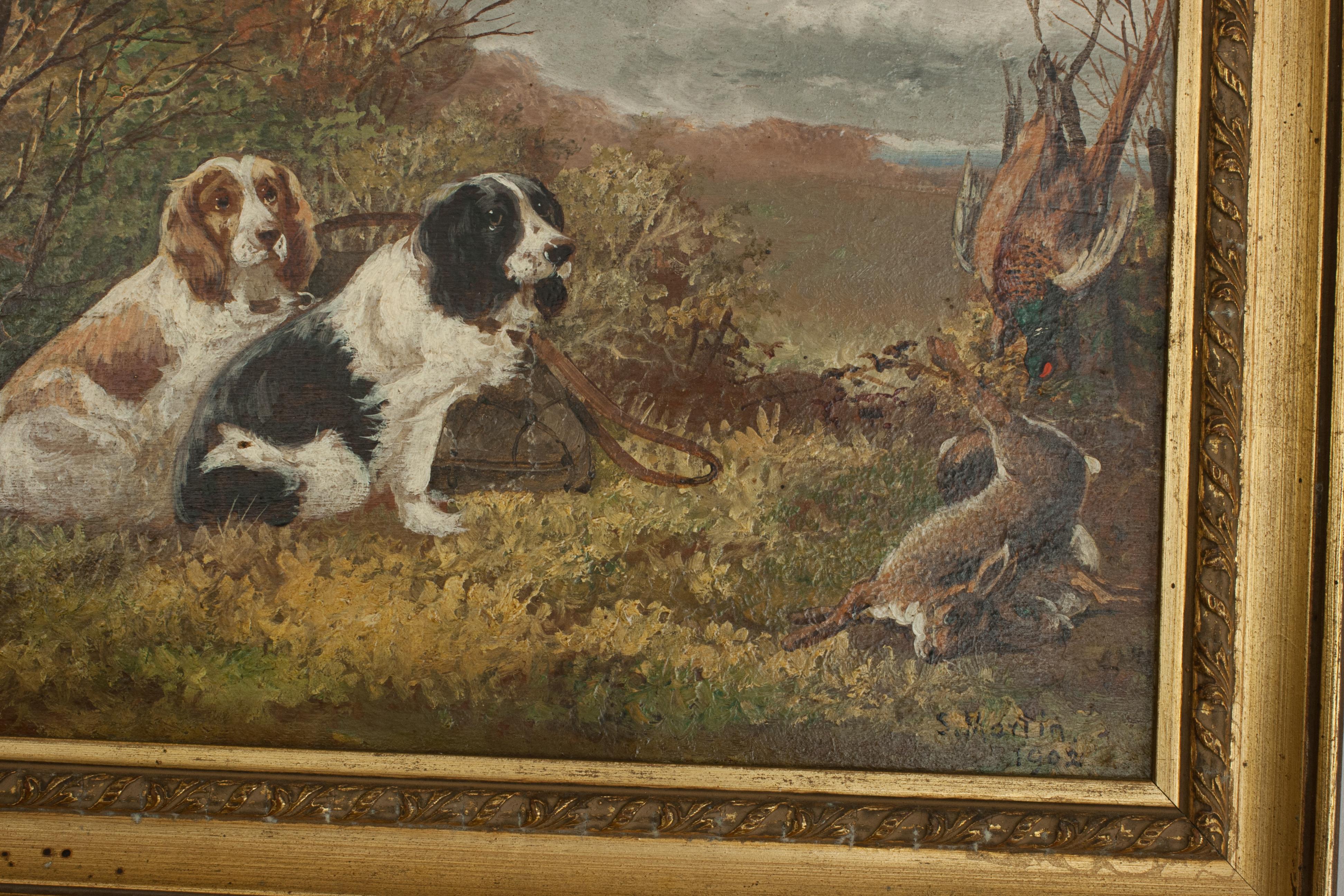 Pair of Oil Paintings of Hunting Spaniels, Mounted on Board 3