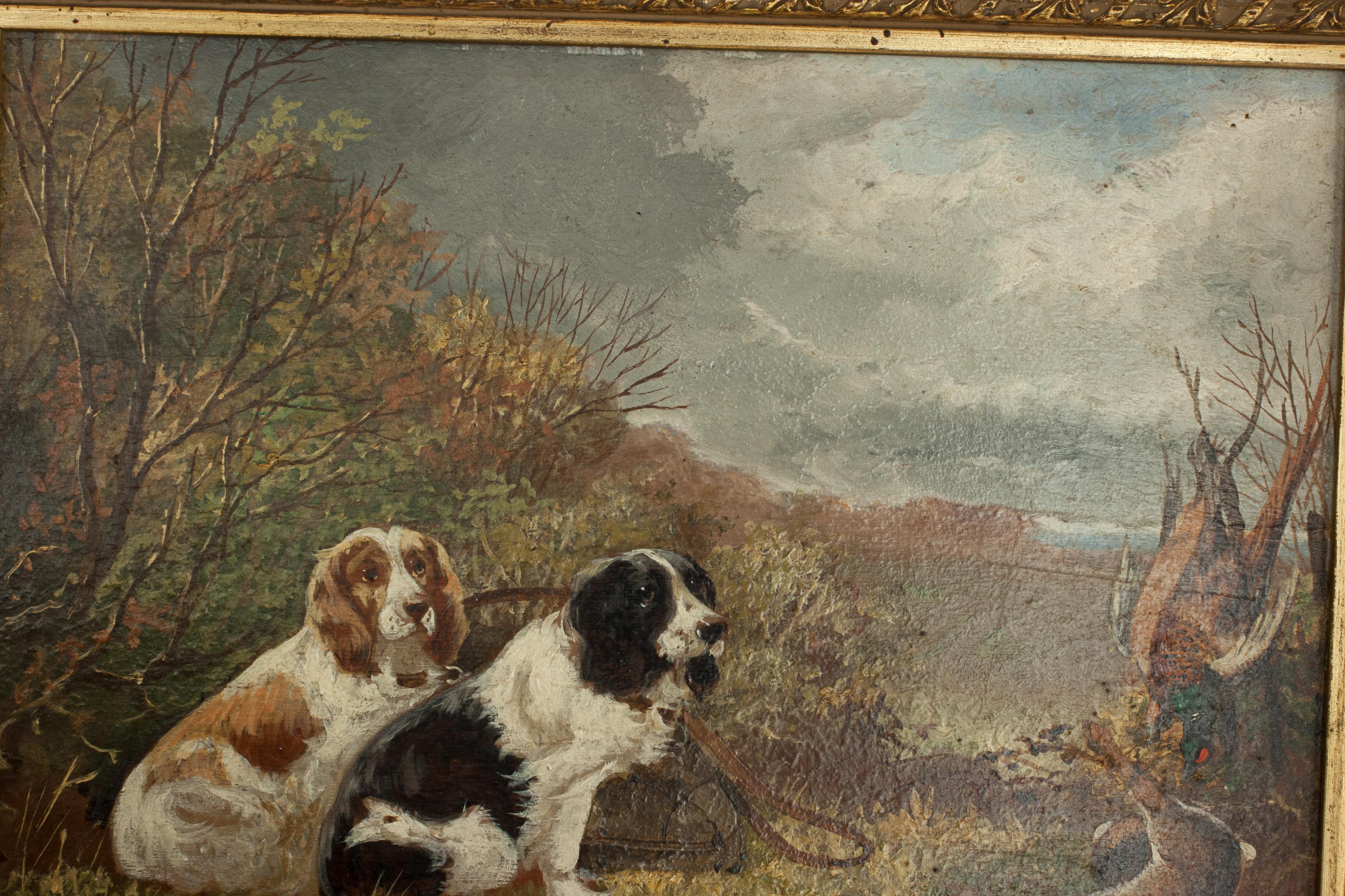 Pair of Oil Paintings of Hunting Spaniels, Mounted on Board 4